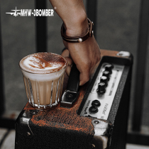 Bomber coffee glass cup Dirty coffee cup Australian White Cup household anti-hot transparent breakfast cup latte cup