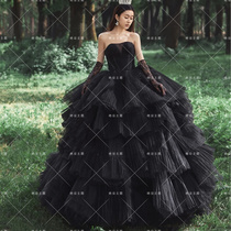 New photo studio photo theme location tour fengsen black wedding bra cake skirt couple photo costume