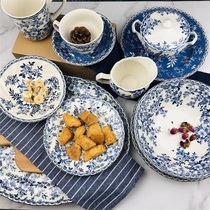 Foreign trade export UK original single blue and white JBS underglaze color Chinese and Western ceramic tableware dessert plate Rice Bowl