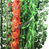 Simulation green leaves grape leaves wall-mounted plant ceiling leaves willow leaf strip hanging decoration rattan environmental arrangement decoration