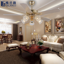 European style retro ceiling fan lamp living room dining room with chandelier electric fan lamp and kitchen integrated electric fan light fan dining room