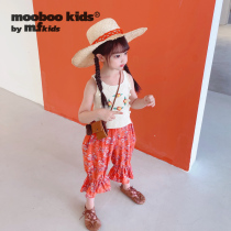 (Ink Pao Boy Clothing MooobooKids) white handmade embroidered vest cool and colorful anti-mosquito pants