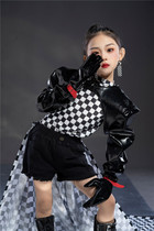 Girl Walking Show Boatload Locomotive Clothes Knight Paint Leather Fashion Tech Sense Ttai Locomotive Clothes Boy Write Real Clothing Tide Beat