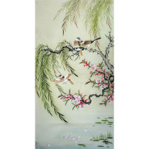 National Painting Finished Flower Bird Painting Pituitary Liu Three Feet banner Lowercase Pure Hand Painted with Genuine Painting Core Unframed 05d8