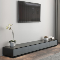 Modern minimalist TV cabinet Nordic size family TV cabinet black oak wood grain living room ground cabinet short cabinet