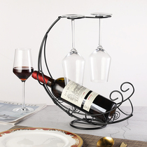 European-style iron wine cup holder wine rack red wine bottle display rack household Cup rack modern living room ornaments
