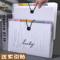 Kaba bear a4 folder multi-layer pregnancy examination and birth inspection data book Korean test paper sorting artifact classification organ bag roll storage bag students with transparent Insert cute student high school book clip