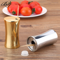BY stainless steel toothpick box creative portable toothpick barrel household toothpick barrel household goods toothpick cans