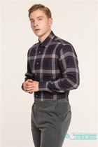 DAKS high-end mens clothing South Korea 21 winter pure cotton gill sweater casual shirt DHW2SHCL725 N1 blue
