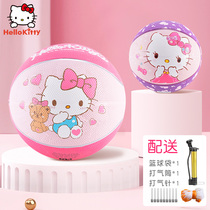 Hello Kitty childrens ball girl No 3 ball 5 kindergarten special pat ball baby elastic toy rubber basketball