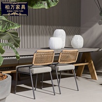 Leisure simple chair single back chair rattan home hotel B & B balcony living room negotiation reception rest chair
