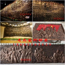 Custom sandstone relief large FRP imitation copper sculpture Red cultural Revolution Anti-war theme cast copper background wall