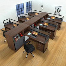 Office staff office table and chair combination 3 4 6 people screen card holder financial computer table simple modern