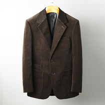 Italian high-end retro gentleman autumn and winter men's casual suit thin corduroy suit coat business slim fit