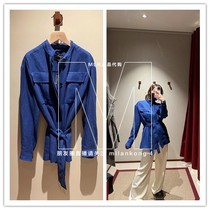 Italian LORRO PIANA SPRING SUMMER SECTION LADY LINEN SINGLE ROW BUCKLE LACE POCKET PURE COLOR JACKET