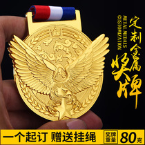  Medal customization Customized Excellent staff listing gold silver and copper childrens competition champion Company honor medal Metal foil
