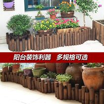 Anti-corrosion solid wood fence antique small fence carbonized round wooden pile garden courtyard fence guardrail decoration outdoor Indoor