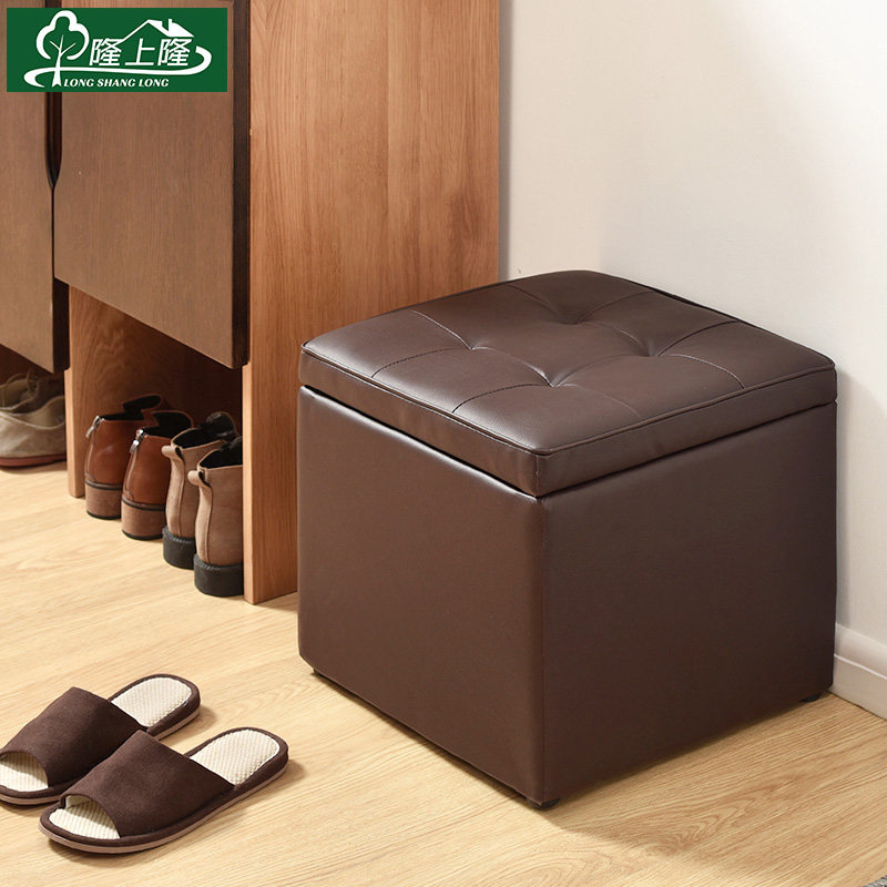 Household small stool clothing shop sofa stool door change shoes stool wear shoe stool leather stool storage stool dressing room storage stool