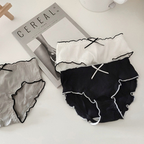 Sea Otters Small Universe Three Clothing South Korea Brief Lukewarm Wind Ins sketches Briefs Black Pure Cotton Triangle Pants