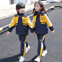 Primary school uniforms charge clothes set turmeric kindergarten Garden uniforms three Sets Spring and Autumn Winter sports class uniforms
