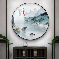 New Chinese style round decorative painting Light luxury dining room living room background wall hanging painting Entrance corridor aisle Dining room mural