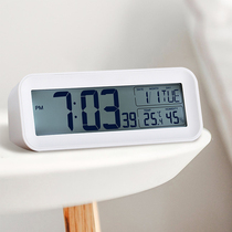 Nordic simple student mute creative bedroom bedside LCD electronic clock multi-function lazy alarm clock luminous clock