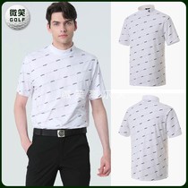 Special 2021 summer Korean GOLF suit mens CLEVELAN * half collar twill short sleeve T-shirt GOLF