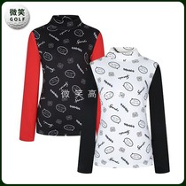 Korea special 2021 autumn new color printing turtleneck GOLF suit ladies long sleeve T-shirt GOLF