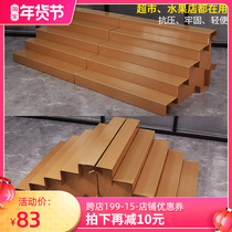 Cardboard steps display shelves movable fruit shop supermarket portable step display stand paper medium Island Light