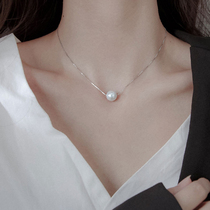 Korean pearl necklace female summer 2021 young luxury high-end retro fashion single small grain clavicle chain fine