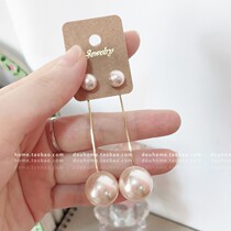 South Korea Imported Temperament Pearl Super Fairy front and back ears Pure Silver Needle Ear Spike in Pearl Earrings Earrings Woman earrings