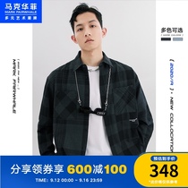 Mark Wafi Long Sleeve Shirt Men 2021 Spring Korean Trend Japanese Retro Plaid Loose Casual Jacket