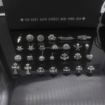 Thai silver 925 sterling silver trendy brand Quan Zhilong cross punk trend earrings Gao Yixiang male and female Pan Yueming