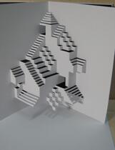 Three-dimensional paper carving three-dimensional composition Three-dimensional origami architecture handmade DIY paper-cut model three-dimensional greeting card Z423