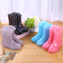 Short tube waterproof boots rain shoes treading water boots rubber shoes overshoes women adult fashion kitchen non-slip work summer