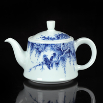 Department of the 80 s art porcelain factory beauty research room made Cui Yu Mingchun pure hand-painted teapot