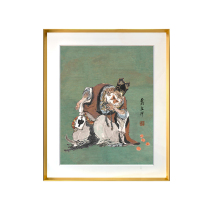 Leakage (mounted) Chinese painting master Dai Dunbang 12 Zodiac series (Shen Monkey) A