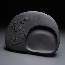 Golden Rooster Intangible Cultural Heritage Intangible Inkstone Inheritance Ribbed Inkstone Gift Box Craftsman Works