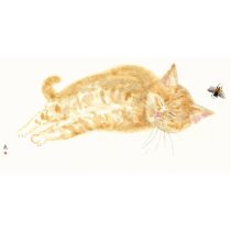 Chinese Oil Painters Association Member Yang Jiwen (Sleeping Orange Cat) Limited Edition Painting