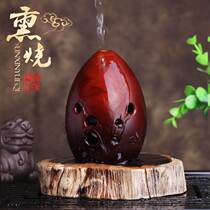 Yunxinxun Pottery Xun Double chamber Pear Xun Beginner playing 10 holes 10 holes 8 holes red pottery F tone G tone instrument Pear-shaped Xun