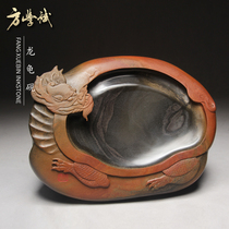 Dragon turtle inkstone Fang Xuebin made inkstone Anhui She inkstone study four treasure inkstone natural Ali auction