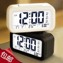 Music lazy small alarm clock Creative mute electronic clock cute children luminous Bell bedside clock