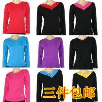 Rhyme new V-collar Modal Square dance costume Latin fitness uniform womens long sleeve shirt
