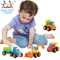 Huile 326 happy engineering team Childrens inertial car Toy model car drop-resistant cartoon dump mixer