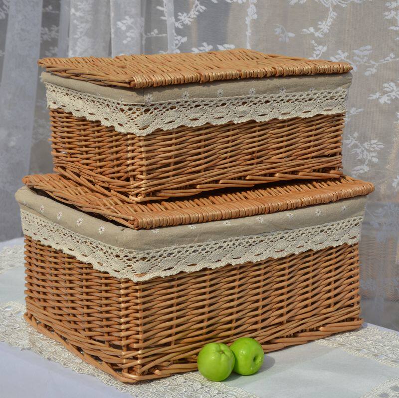 Special cabinet pastoral willow non-vine collection bucket plastic large dirty clothing basket storage box jewelry box basket