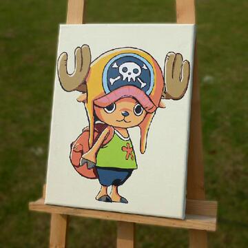 正品自油自画diy数字油画包邮 儿童卧室装饰卡通动漫新海贼王乔巴