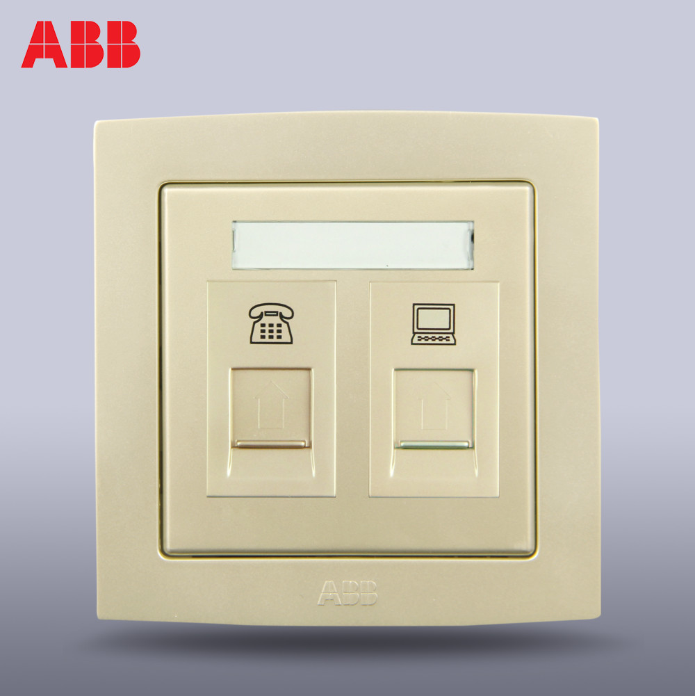 ABB switch socket panel ABB socket/German straight-edge binary/telephone computer socket AL323-PG