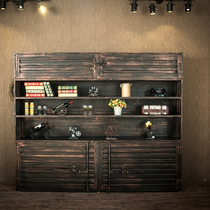 LOFT nostalgic industrial style wrought iron retro container bucket cabinet Bar table wine cabinet storage cabinet storage cabinet floor