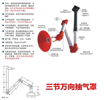 Factory direct sales of three universal suction hood suction hood rotation 360 degrees long 3150 caliber 75