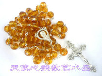  CATHOLIC SHOP MANAGER ORIGINAL CRYSTAL ROSARY 10MM KHAKI JESUS Virgin MARY